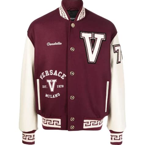 versace letterman jacket|versace denim jacket.